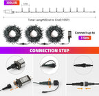 XTF2015 Orange Purple Halloween String Lights, Halloween Light 105ft 300 LED Color Changing, End to End Plug Waterproof Halloweens Decoration Lights Outdoor Indoor for Bedroom Patio Decor