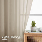 Taupe Sheer Curtains 90 Inches Long - Image 2