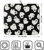 Halloween Dish Drying Mat for Kitchen Counter Cute Ghost Holiday Super Absorbent Reversible Microfiber Kitchen Countertop Protector Dishes Pad Small 16x18 inch