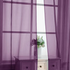 Plum Sheer Curtains 84 Inches Long 2 Panels - Image 5