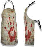 Baking Apron for Women Bloody Handprint Grungy Wall Kitchen Aprons for Men for Kitchen Cooking Restaurant BBQ Painting Crafting 27” (W) x 31” (H), Waterproof Apron