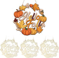 Unfinished Fall Wreaths Wood Crafts to Paint Set of 3, 11" Bulk Autumn Leaves Pumpkin Wreath Ornaments for Painting, Unfinished Wood Cutouts DIY Ornaments for Front Door with Ropes