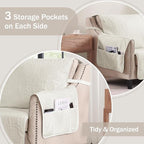 Large Ivory Recliner Chair Covers, Quilted Décor Water-Repellent Lazy Boy Chair - Image 4