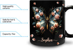 Hyturtle Personalized Butterfly 2D Print Mug - Butterfly Gifts For Women Lovers - Animal Gift For Bird Lover Her - Bird Gifts For Mom on Mother Day - Custom Name Coffee Cup Ceramic Mug 11 Oz 15 Oz