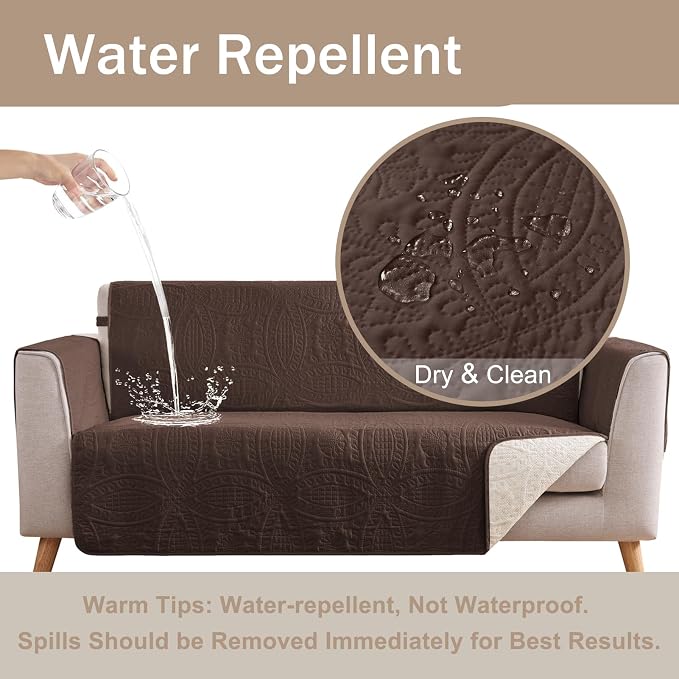 Soft Couch Cover 2 Cushion Sofa, Water-Repellent Sofa Slipcovers - Image 3