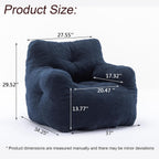 Recaceik Bean Bag Chairs, Tufted Soft Stuffed Bean Bag Chair with Filler, Fluffy Lazy Sofa, Imperial Lounger Giant Bean Bag Chair for Bedroom, Living Room, Blue, Large