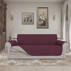 Easy-Going Reversible Couch Cover, 4 Seater Sofa, XX-Large Sofa, Wine/Beige | - Image 2