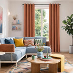 100% Blackout Linen Textured Curtains 84 Inch Long, Light Blocking, Thermal - Image 2