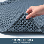 RESARE Waffle Bath Mat for Bathroom, Non Slip Bathroom Rugs 24"x36" Blue | - Image 4