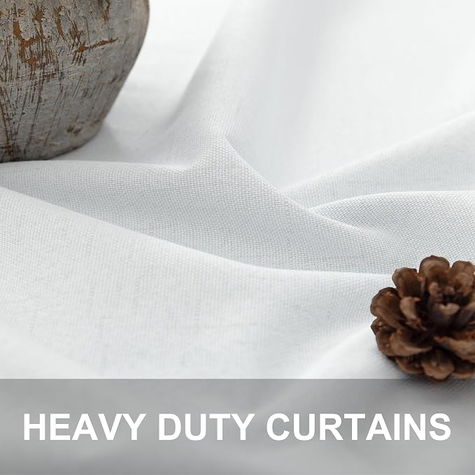 White Blackout Curtains 96 Inches Long 2 Panel Burg - Image 2