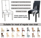 JQinHome Pattern Chair Covers for Dining Room Set of 4, High Stretch Removable Washable Parsons Chair Slipcover for Home Party Hotel Wedding Ceremony (Plume Black,4PCS)