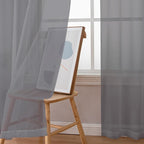 Chyhomenyc Charcoal Grey Sheer Curtains 78 Inches Long 2 Panels Set - Image 8