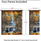 Landscape Blackout Curtains for Girls Boys Teens Home Decor, Nature 3D Autumn Fall Forest Maples Grommet Thermal Insulated Drapes Darkening Window Curtain for Bedroom Living Room, 55 x 63 Inch