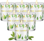 Candles, 6 Pack Sage Candle for Cleansing House Negative Energy, Scented Candles Gifts Set for Women, Crystal Candle Clearance with Crystal Healing Stones, Alternative to Smudge Sticks, Relax & Mind