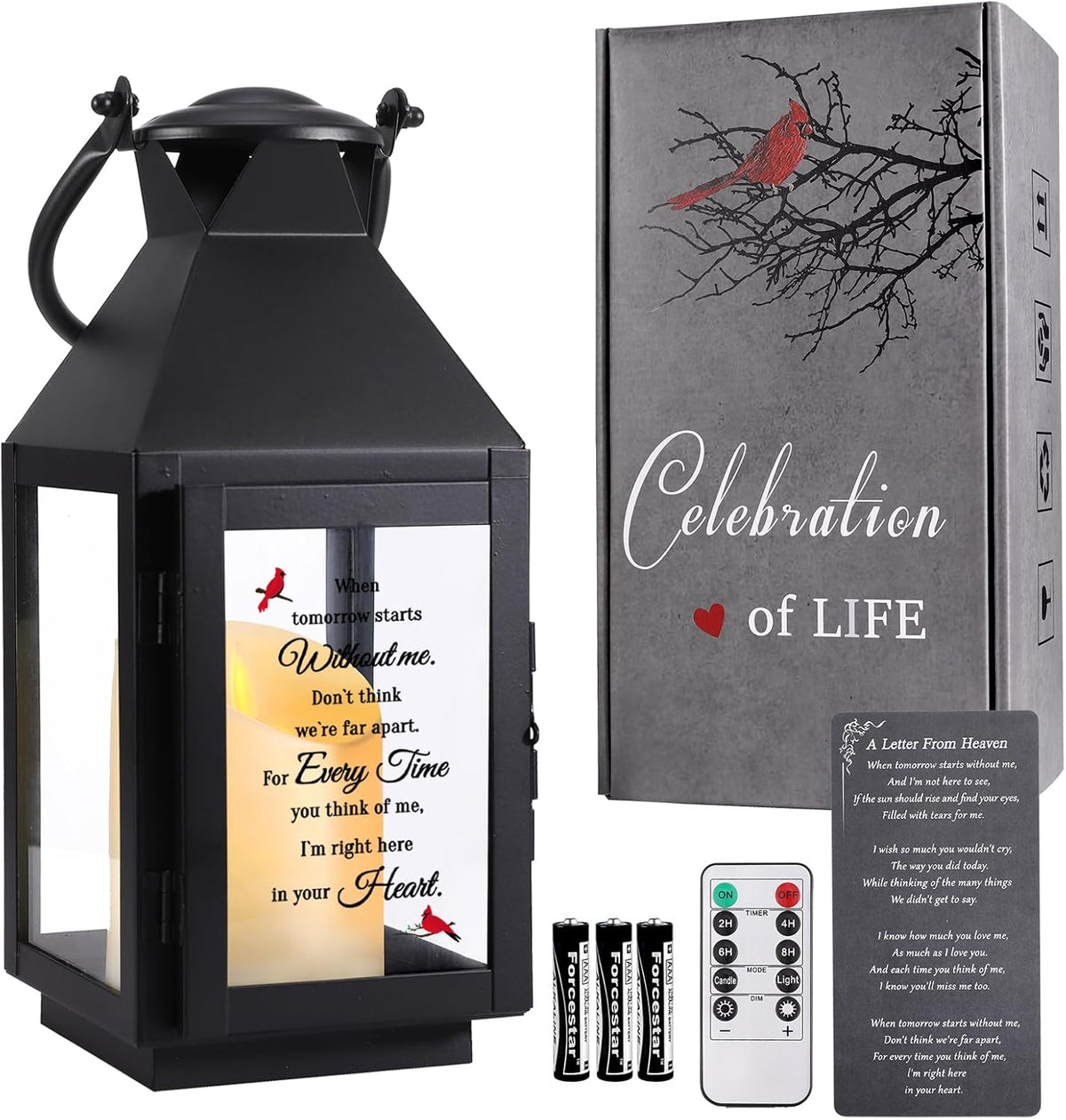 Memorial Lantern, Sympathy Gifts for Loss of Mom/Dad/Loved One, Bereavement Gifts, in Memory of Loved One Lantern,Celebration of Life, Memorial Gifts, Funeral Lantern,When Tomorrow Starts Without me
