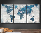 Elixart Wall Art for Living Room Office Wall Decor Pictures for Bedroom World Map Art Large Kitchen Decor 48"X24" Motivational Painting for Dining Room Wall Decorations