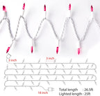 Pink String Lights with 100 Clear Bulbs on White Wire - 26.5 FT Waterproof Connectable Mini Tree Lights for Indoor Outdoor Use Party Holiday Patio Decorations