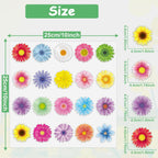 20PCS Spring Grow Flowers Thick Gel Cling Sunflowers Window Gel Cling Decals Sticker Flower Window Decoration for Kids Toddlers Home Airplane Classroom Nursery Spring Party Supplies Removable Reusable