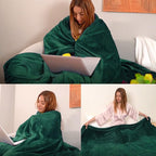 Forest Green Fleece Plush Throw Blanket 50"x60"for Couch Fuzzy Cozy Flannel | - Image 2