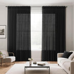 Black Sheer Linen Curtains 90 inch Length - Image 8