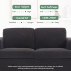 Ottoman Sofa, Modern Comfortable Ottoman with Storage Space for Living Room Apartment Lounge Sofa, Black Bouclé