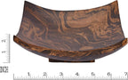 AeraVida Square-Shaped Mango Tree Wood with Dark Stain Serving Dish or Fruit Bowl | Wood Decor Bowl