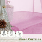 Light Pink Sheer Curtains for Bedroom 84 Inches Long 2 Pcs, Modern Farmhouse - Image 8