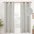 YoungsTex Light Grey Linen Semi Sheer Curtains 42X63 Inch Length 2 Panels | by YoungsTex