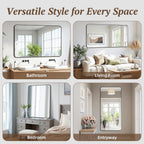 Bathroom Mirror 60" x 36", Large Rectangle Wall Mirror, Gold Metal Frame Wall Mounted Mirrors for Bathroom, Vanity, Bedroom, Entryway Decor(Horizontal/Vertical)