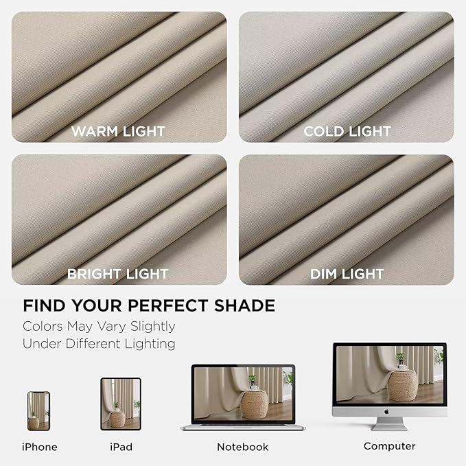 Joydeco Blackout Curtains 108 Inches Long, Thermal Insulated Black Out Curtains - Image 6