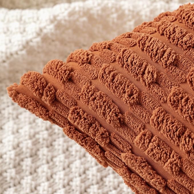 MIULEE Fall Euro Decorative Throw Pillow Covers 26x26 Dark Rust Pack of 2 | - Image 7