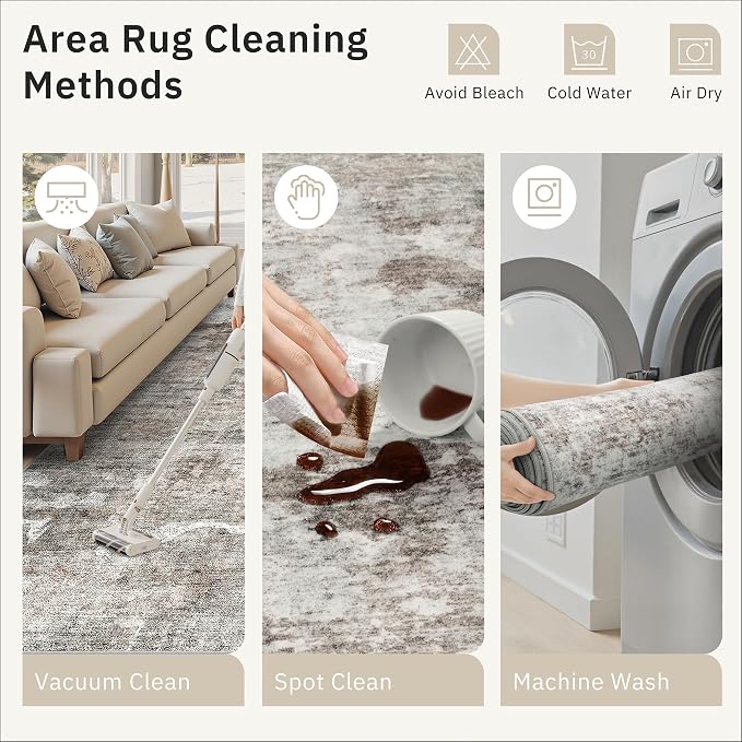 Soalmost Abstract 4x6 Area Rug Washable Rugs - Image 9