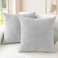 CaliTime Throw Pillow Covers Decorative 16 X 16 Inches Pack of 2 Cozy Chenille Cushion Cases for Couch Sofa Bed Living Room Home Moonbeam Gray