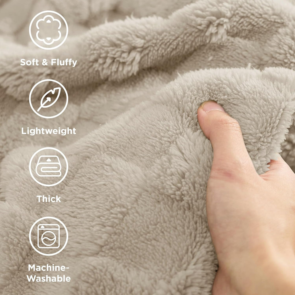 Bedsure GentleSoft Twin Blanket for Bed Light Brown - Super Soft Cozy Blankets for Women Men Girls, Cute Fuzzy Fleece Throws for Bedroom Couch, 60x80 Inches