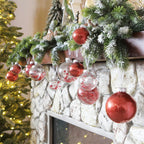 Sea Team Shatterproof Clear Plastic Christmas Ball Ornaments Decorative Xmas Balls Baubles Set with Stuffed Delicate Decorations (80mm/3.15 inch 20-Pack, Red)