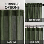 MIULEE Olive Green Linen Curtains 52x96 Inch Long - Image 3
