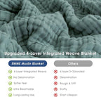 EMME Cotton Muslin King Blanket 4 Layer Ultra Soft Breathable Bed Layering - Image 8