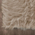 Latepis Light Brown Beige Faux Sheepskin Fur 2x10 Runner Rug - Image 5