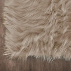 Latepis Living Room Carpet Brown Beige Large Area 6x8 Rug Washable Faux Fur Rug - Image 5