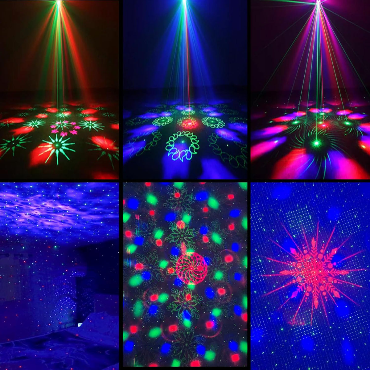 Party Lights Starry Sky Projector Ocean Wave Projector 3 in 1, DJ Dicso Ball Home Light with Remote Control, Suitable Parties Night Light Bedroom Home Theater Ceiling Room Decor Magic Corridor