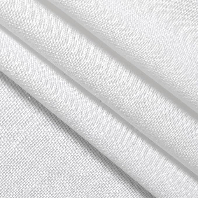 Short Curtains for Kitchen Windows Over Sink White Linen Blend Semi Sheer - Image 7