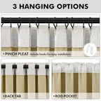 MIULEE 100% Blackout Linen Curtains 42 x 90 Inch Light Beige 2 Panels | Thermal - Image 5