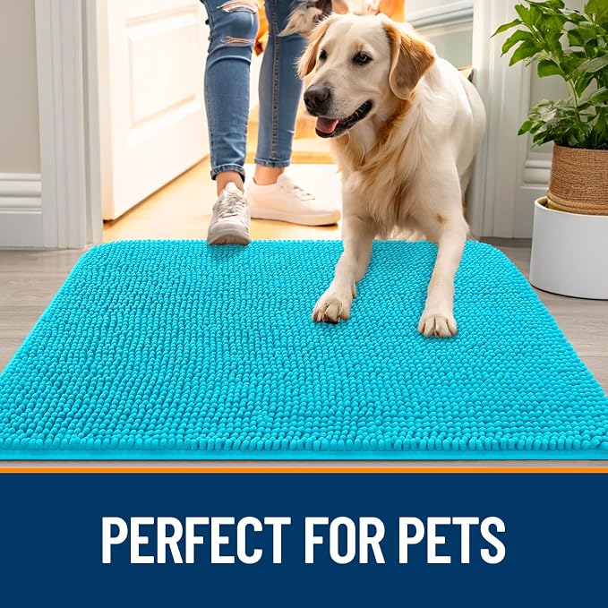OLANLY Dog Door Mat for Muddy Paws 59x24, Super Absorbent Chenille Mud Mat | - Image 6
