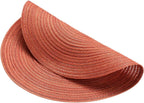 AHHFSMEI Round Braided Placemats Set of 4 Round Table Mats for Dining Tables Natural Woven Heat Resistant Place mats 15 Inch(Orange)