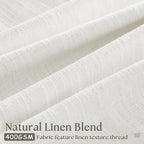 Beige White Linen Kitchen 24 Inch Curtain 2 Panels Pinch Pleat | Off White - Image 3