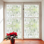 Finnez Frosted Window Film Non-Adhesive, Frosting Privacy Film for Glass Windows, Self Static-Cling Decorative Window Cling for Home Office UV Protection Cross Pattern, 35.4 x 78.7 inches
