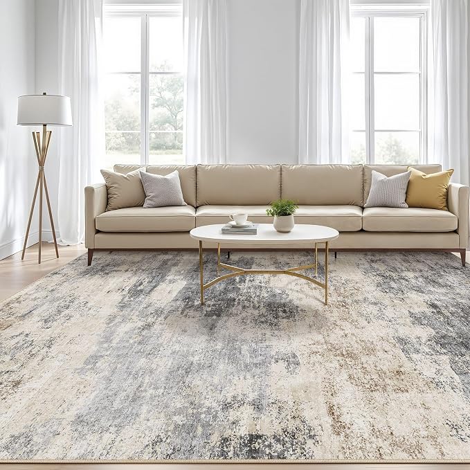 LOONGRUG 7x10 Area Rug Washable Large Neutral Modern Living Room Rugs | - Image 5