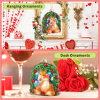 Fox Love Christmas Tree Ornaments,Hand-Blown Glass Ornaments,Fox Soulmate Collection Hanging Ornament,Wedding Ornament for Valentine's Day Anniversary Animal Lovers Party Gifts