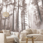 AFZEVEB-Forest Wallpaper Vintage Trees with Deer Wall murals for Bedroom 159"x107" (Not Peel and Stick)