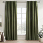 Topfinel 90 Inch Long Linen Blackout Curtains 2 Panels Set, Back Tab Pinch by Topfinel